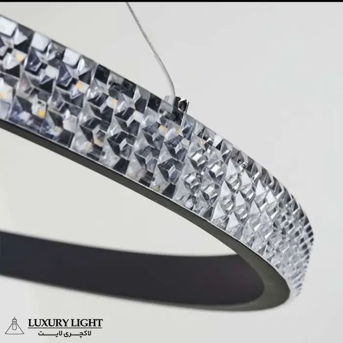 لوستر مدرن اس ام دی SMD خور ریموت دار سه حلقه کریستالی
